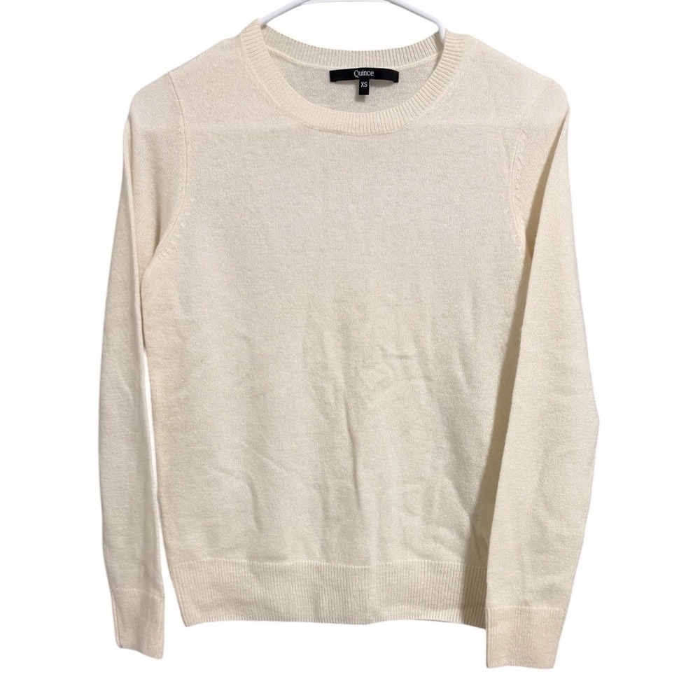 Quince‎ Mongolian Cashmere Crewneck Sweater Ivory Women's Size X-Small